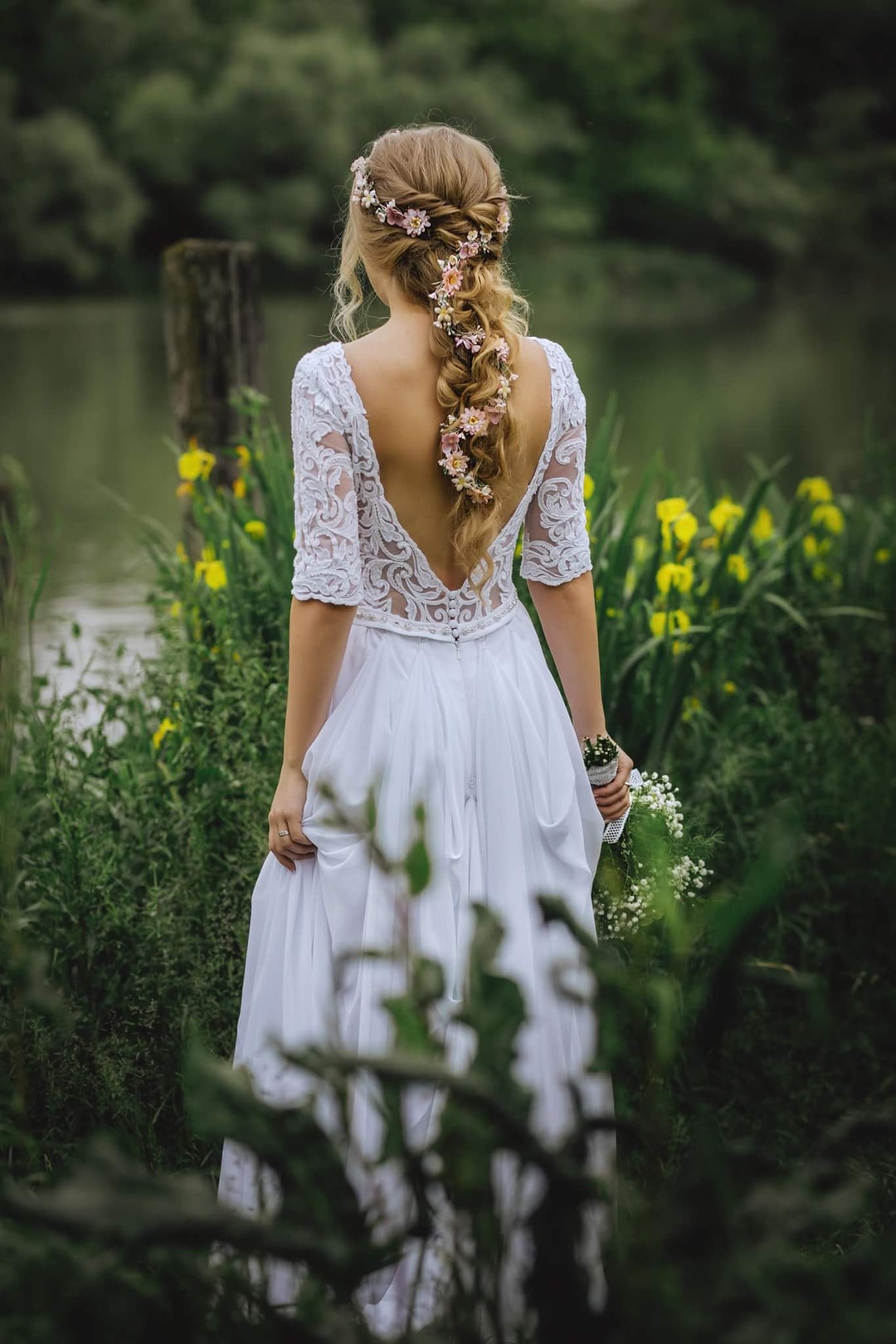 Customisable Flower Hair Garland Wedding Hair Flowers Head