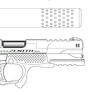CA-40 Zenith Pistol Blueprint (Deus Ex: Mankind Divided)