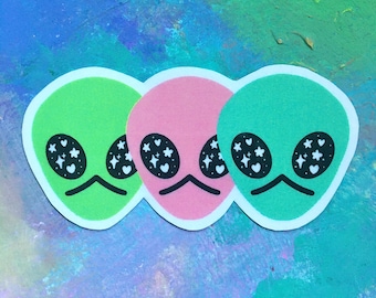 Alien Heads Trio Sticker