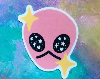 Baby Pink Alien Sparkle Sticker