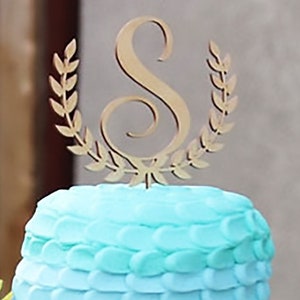 Sale - Wedding Cake Topper, Personalized Cake Topper, Monogram Cake Topper, Initial cake topper, Elegant cake topper, Birthday Cake Topper