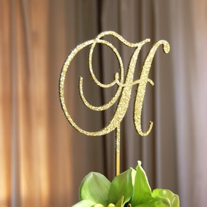 Personalized Monogram Initial Letter Topper Bridal Shower-Wedding-Anniversary-BD Cake Topper, Elegant Rustic-chic, Wedding Gift image 3