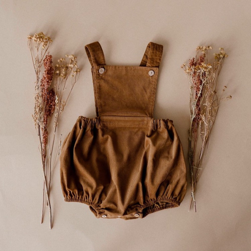 Corduroy pinafore romper
