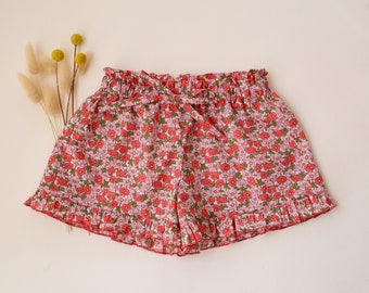 Girl Liberty Floral Ruffle Shorts in Charmian Tana Lawn Cotton