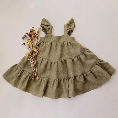 Sage Green Linen Boho Dress Etsy