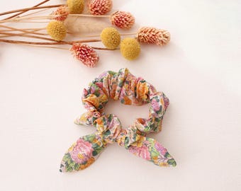 Hair Bow Scrunchie in ELYSIAN DAY Liberty Print