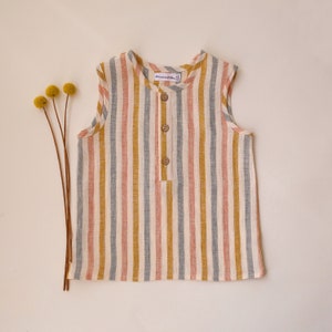 Kids Linen Tank Top | Color Rainbow