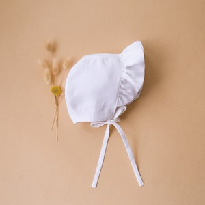 Baby Girl Linen Ruffle Brimmed Bonnet | Color Milk