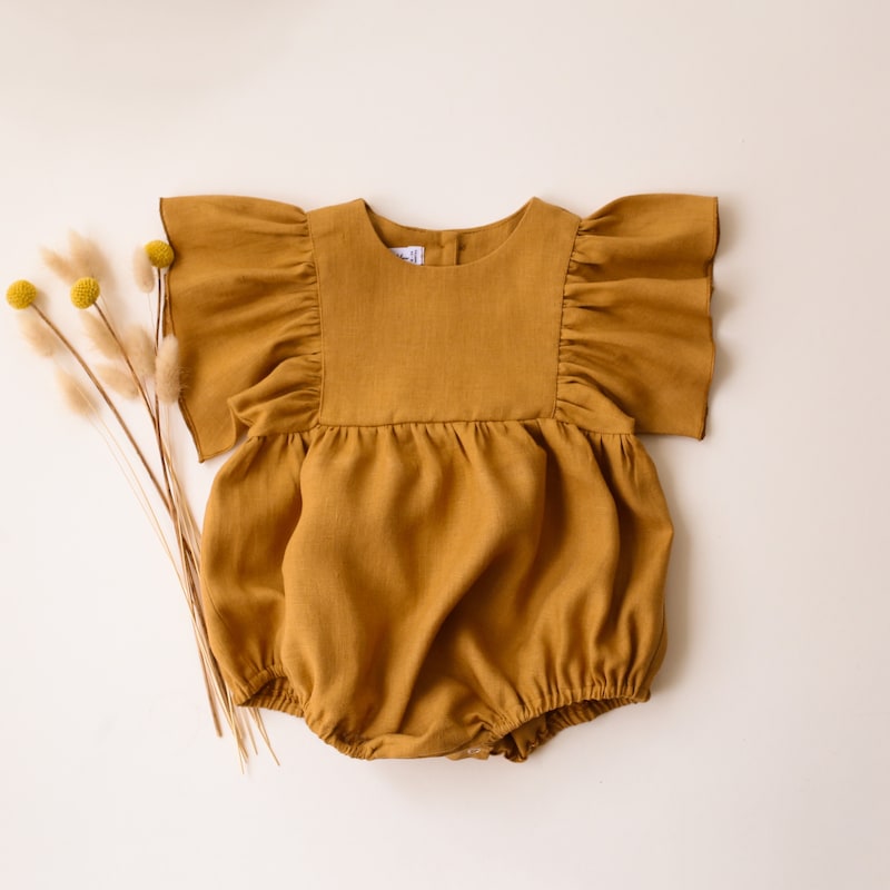 Blended Romper For New Born Baby In Yellow Color main image 1