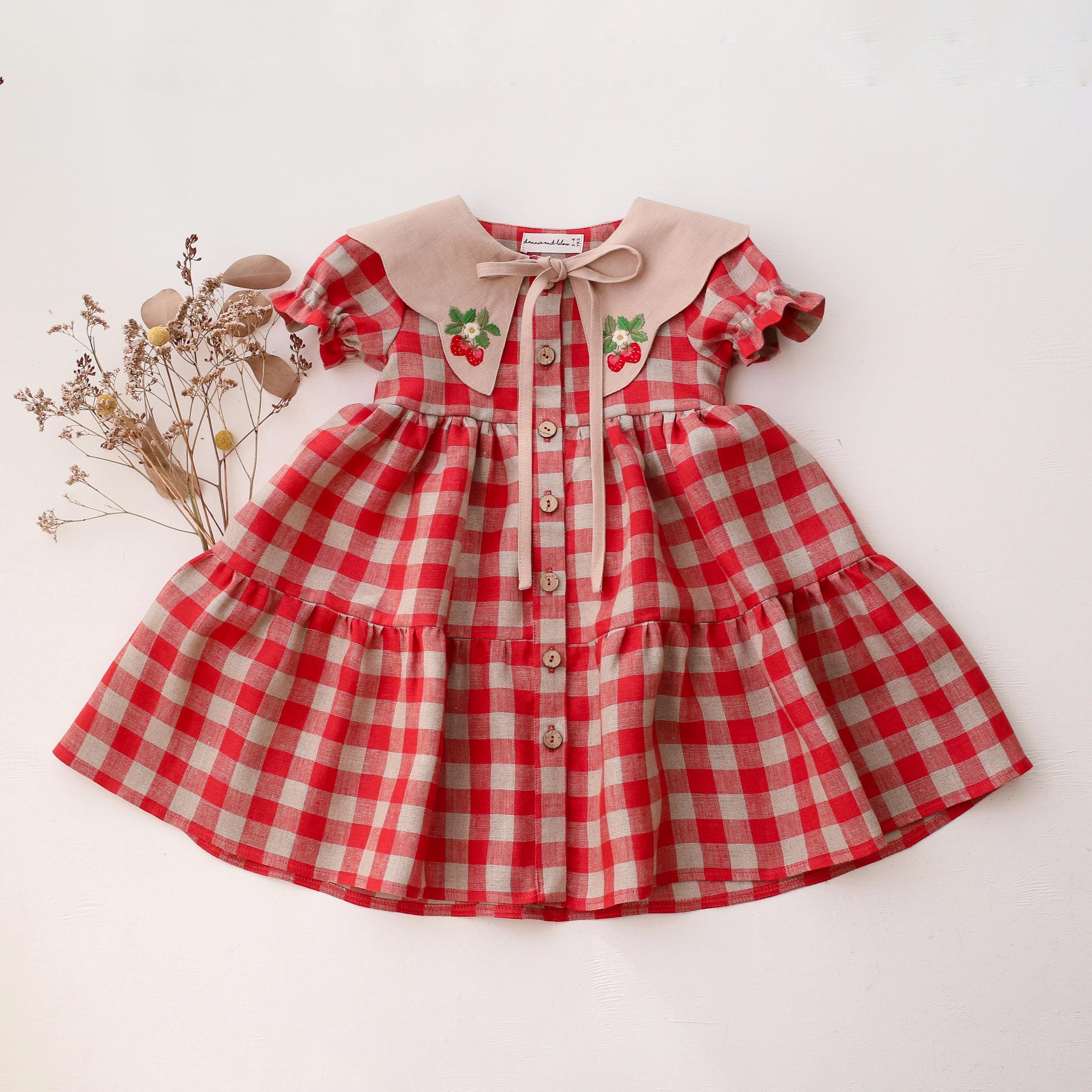 ワンピース andmarry : baby checked dress Buy Baby Clothing Check 100% Cotton Summer Dress Online