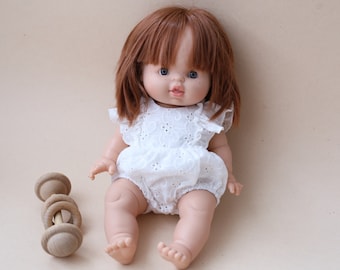 Minikane Doll Clothes, Minikane 34 cm Linen Romper, Miniland Doll Romper, 38 cm Doll Romper, 13 inch Linen Doll Romper, 18 inch Doll Clothes
