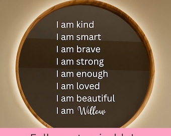 Personalised Kids Mirror Affirmation Sticker | Custom Name Decal | I Am Affirmation | Vinyl Sticker Decal | Classroom Affirmations