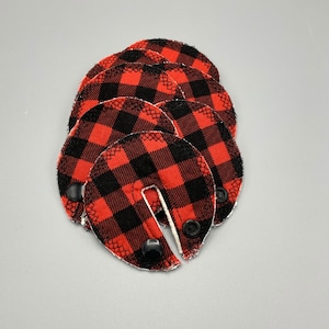 Feeding tube pads, Set of SEVEN, Buffalo Plaid, G tube pads, J tube, GJ tube, button buddies, PEG tube dressing pads, medical supplies