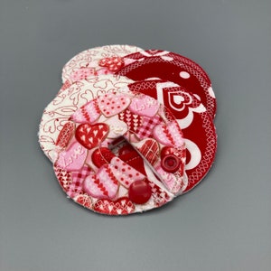Feeding tube pads, Set of SEVEN, bamboo, cotton, G tube, J tube, GJ tube, button buddy, PEG tube, conversation hearts, Valentine