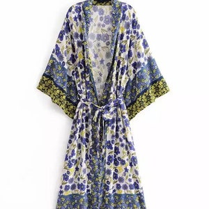 Available in 2 color Kimono/ Eslimi Pattern Clothing kimono/ Maxi Persian Pattern Cotton Cover Up/ Beach Cover ups/ Boho Cardigan