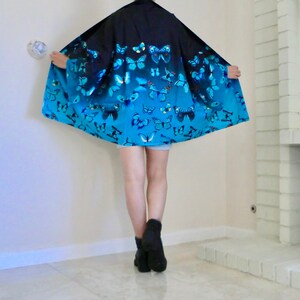Unique Pattern Butterflies Kimono, Gift Idea kimono, Women Robe, Aqua Color Unisex Street Kimono,