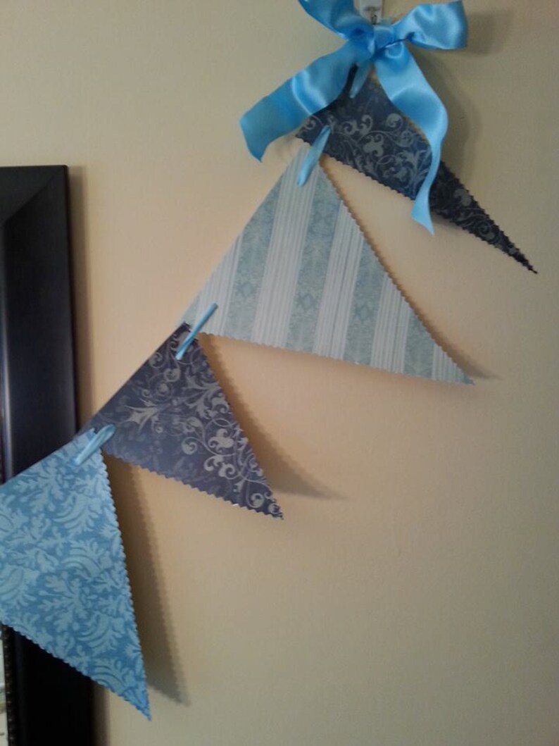 Upscale Party Decoration Bunting Banner Pennant in Blue Etsy