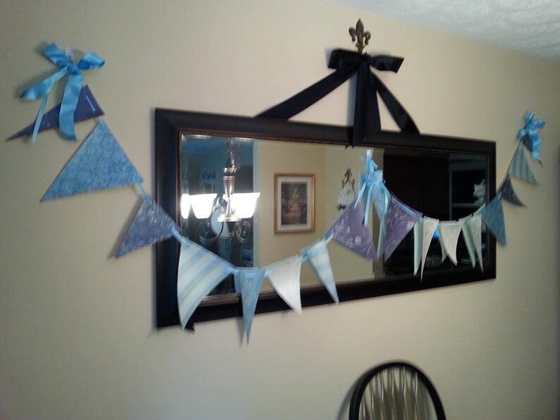 Upscale Party Decoration Bunting Banner Pennant in Blue Etsy