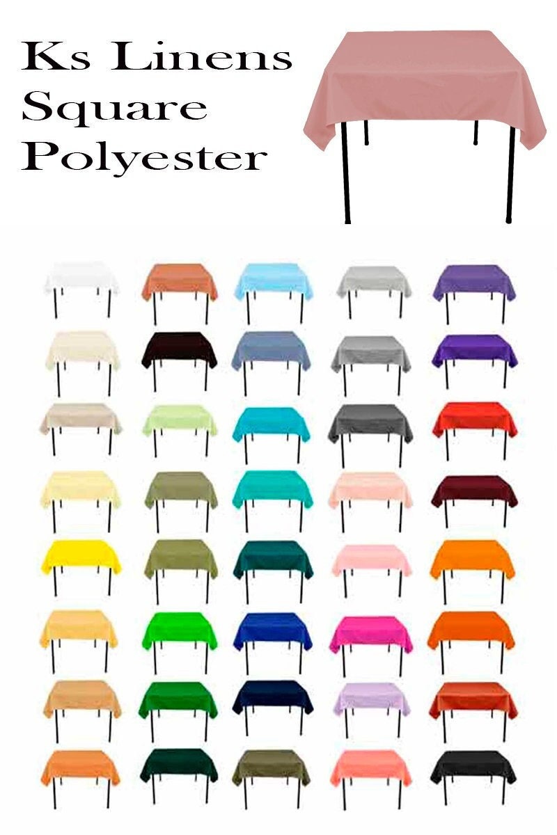 72x72 Inch Polyester Square Tablecloth multiple Colors Etsy