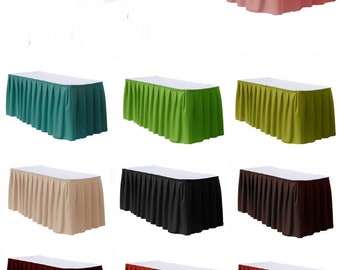 21 lineal feet polyester table skirt (multiple colors)