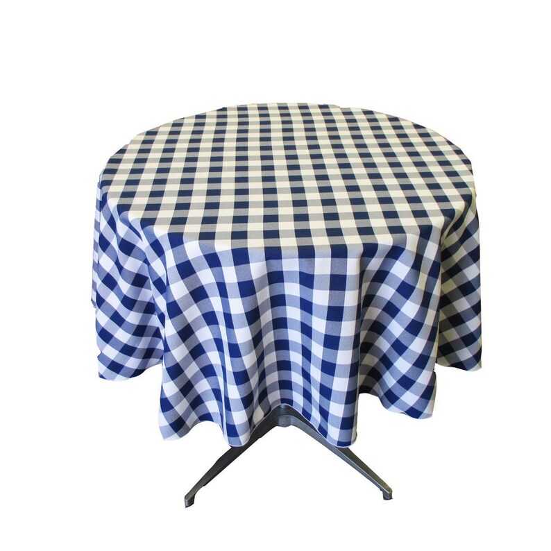 Round Checkered Tablecloth 30 Inches Multiple Colors Etsy