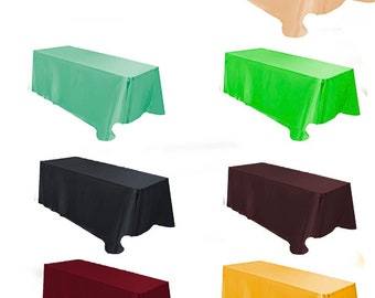 Ks Linens Nappe rectangulaire en satin de 96 x 156 po pour table rectangulaire de 36 po de largeur x 8 pi de longueur (plusieurs couleurs) - Couverture de table de salle à manger, de cuisine et de fête