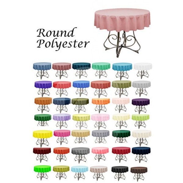 Round 24-Inch Tablecloth Polyester by KS Linens - Perfect for Small Tables and Doll-Sized Table,+40 colors available