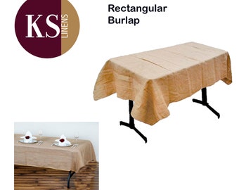 Rectangular burlap tablecloth (multiple sizes)