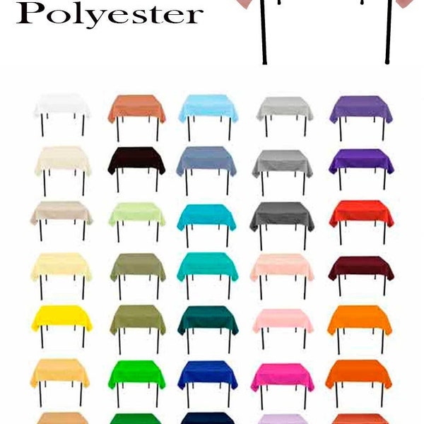 Nappe carrée en polyester 81x81 pouces (plusieurs couleurs)