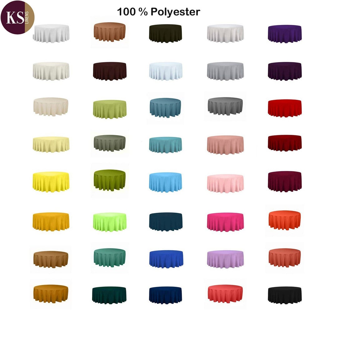 Ks Linens 108 Inch Round Polyester Tablecloth. Fabric Linen Table Cover ...