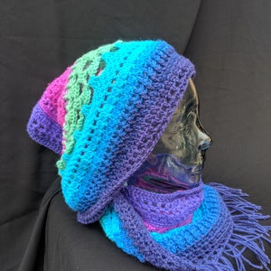 Fresco color ganchillo Cowl