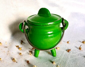 Green Cast Iron Cauldron