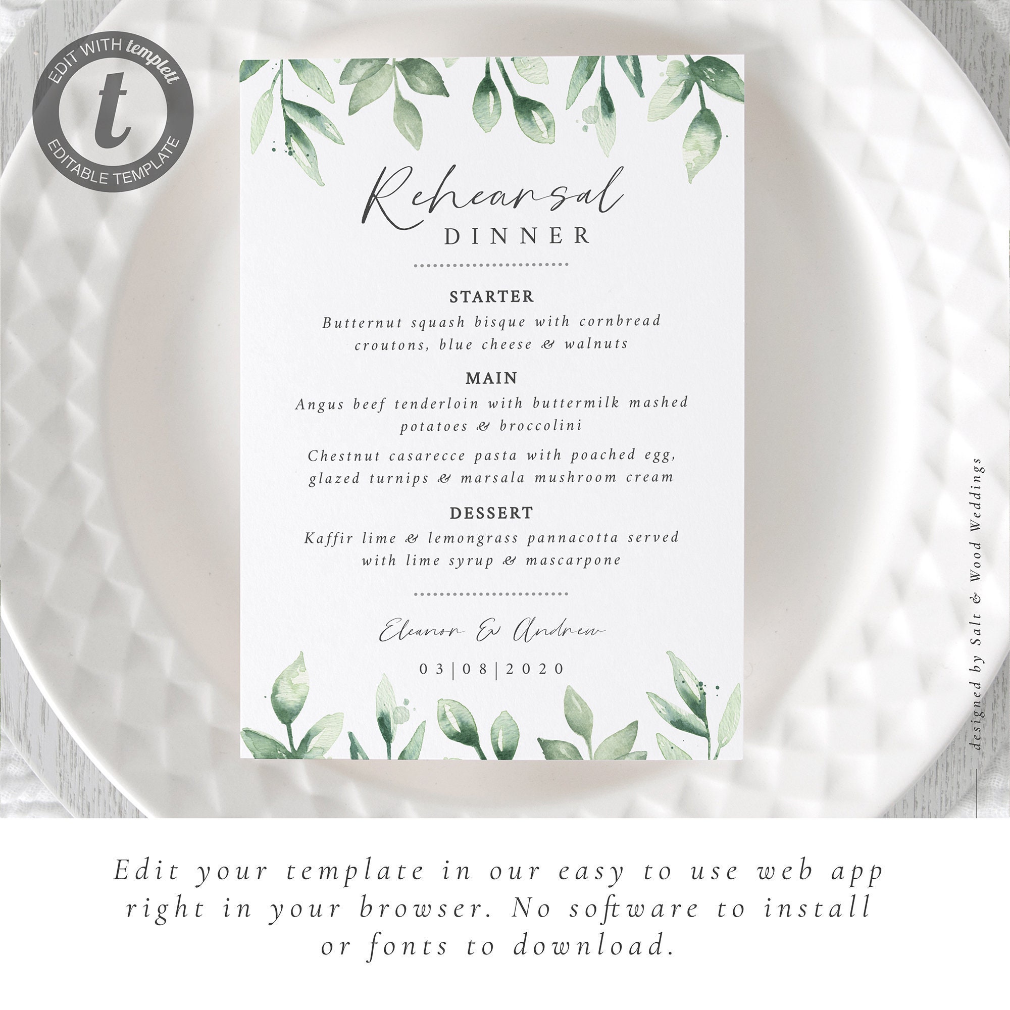 Rehearsal Dinner Menu Printable Editable Wedding Template Etsy Rehearsal Dinner Menu Printable Editable Wedding Template Etsy