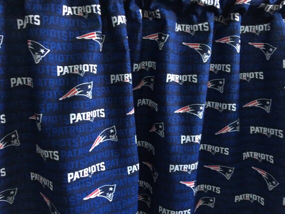 New England Patriots On Navy Mini Pattern Football Sports Handmade Curtain Valance 55 X 13