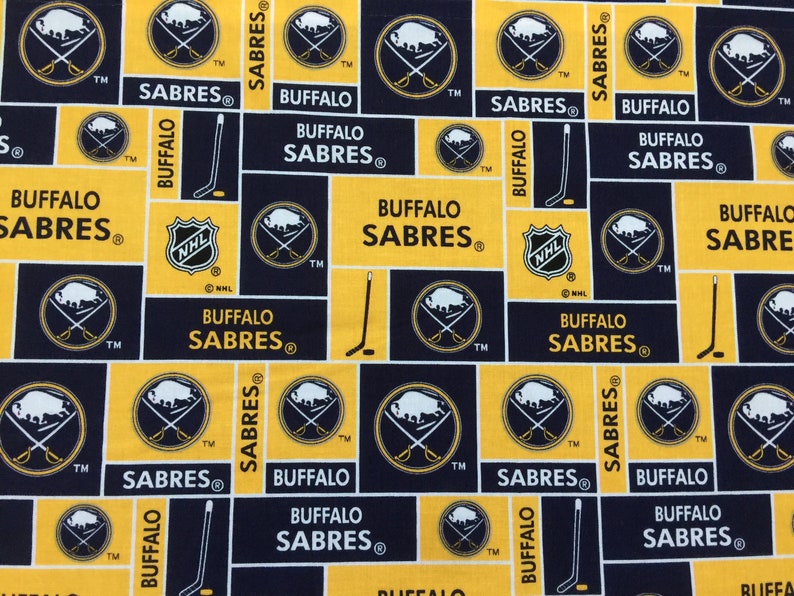 Buffalo Sabres Gold and Blue Hockey Handmade Curtain Valance 41 x 13