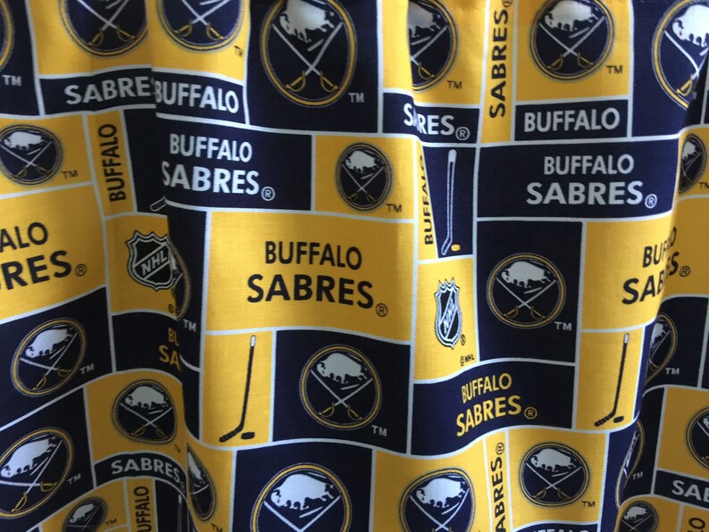 Buffalo Sabres Gold and Blue Hockey Handmade Curtain Valance 41 x 13