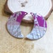 Charm Pair, Paint effect, moons, Bead Set, Bead pair, Hand painted, sparkly, textured, Hand painted enamel