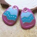 Charm Pair, Paint effect, earring pair, Bead Set, Bead pair, Hand painted, green, blue, JuJo, Jo Pohl, Hand painted enamel, enamel effect