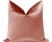 Faux Silk Velvet Rose Gold Pillow COVER ONLY rose gold velvet pillow rose gold pillow pink throw pillow silk pillow