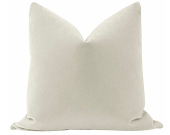 Mohair Velvet // Marble Pillow  | off-white velvet pillow | mohair velvet pillow | white throw pillow |