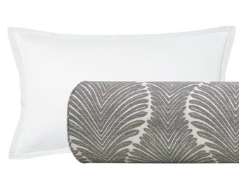 The Bolster : Musgrove Chenille // Charcoal | woven fabric | bolster pillow | bed decor | chenille pillow | dark grey bolster |