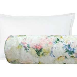 The Bolster : Watercolor Floral  // Powder Blue | floral print | bolster pillow | bed decor |