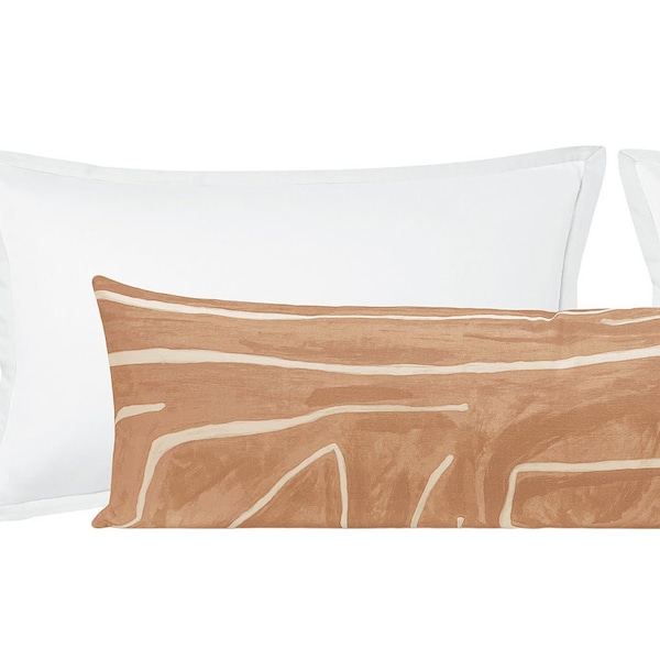 The XL Lumbar : Graffito // Salmon + Cream | cream pillow | Lee Jofa | Kelly Wearstler throw pillow |
