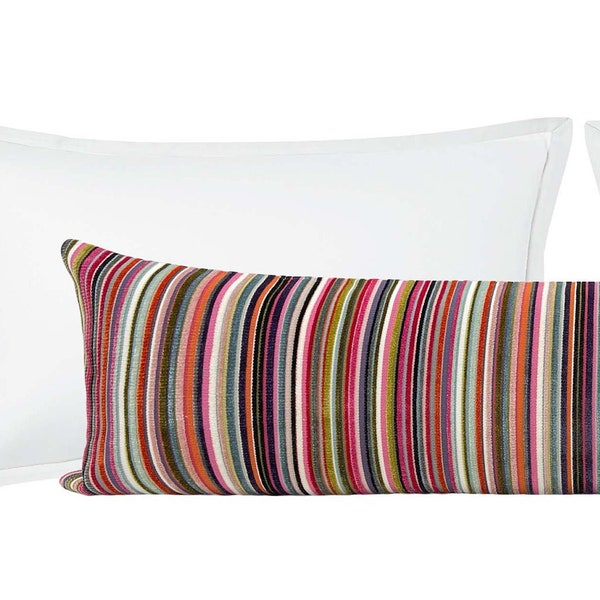 PRE-ORDER The XL Lumbar : SoHo Cut Velvet // Multi  | velvet pillow | rainbow pillow | bedroom decor |