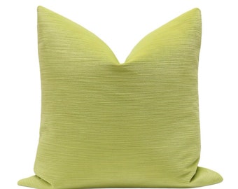 Strie Velvet // Citrine Pillow  | lime green velvet pillow | striation velvet pillow | lime green throw pillow |