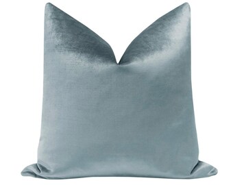 Faux Silk Velvet // Cerulean Blue Pillow  | blue velvet pillow | blue silk pillow | blue throw pillow |