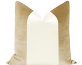 PANEL Colorblock Faux Silk Velvet Champagne Alabaster Silk velvet silk throw pillow velvet pillow designer pillow