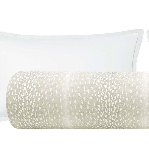 The Bolster Antelope Linen Print // Grey Bolster Pillow Etsy