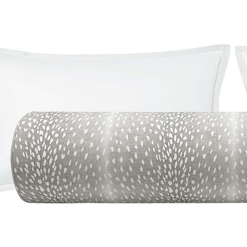 The Bolster Antelope Linen Print // Grey Bolster Pillow Etsy
