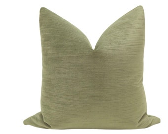 Strie Velvet // Spanish Moss Pillow  | velvet pillow | striation velvet pillow | green throw pillow |